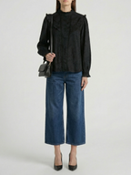 Blusa Valentina™ con volantes negro