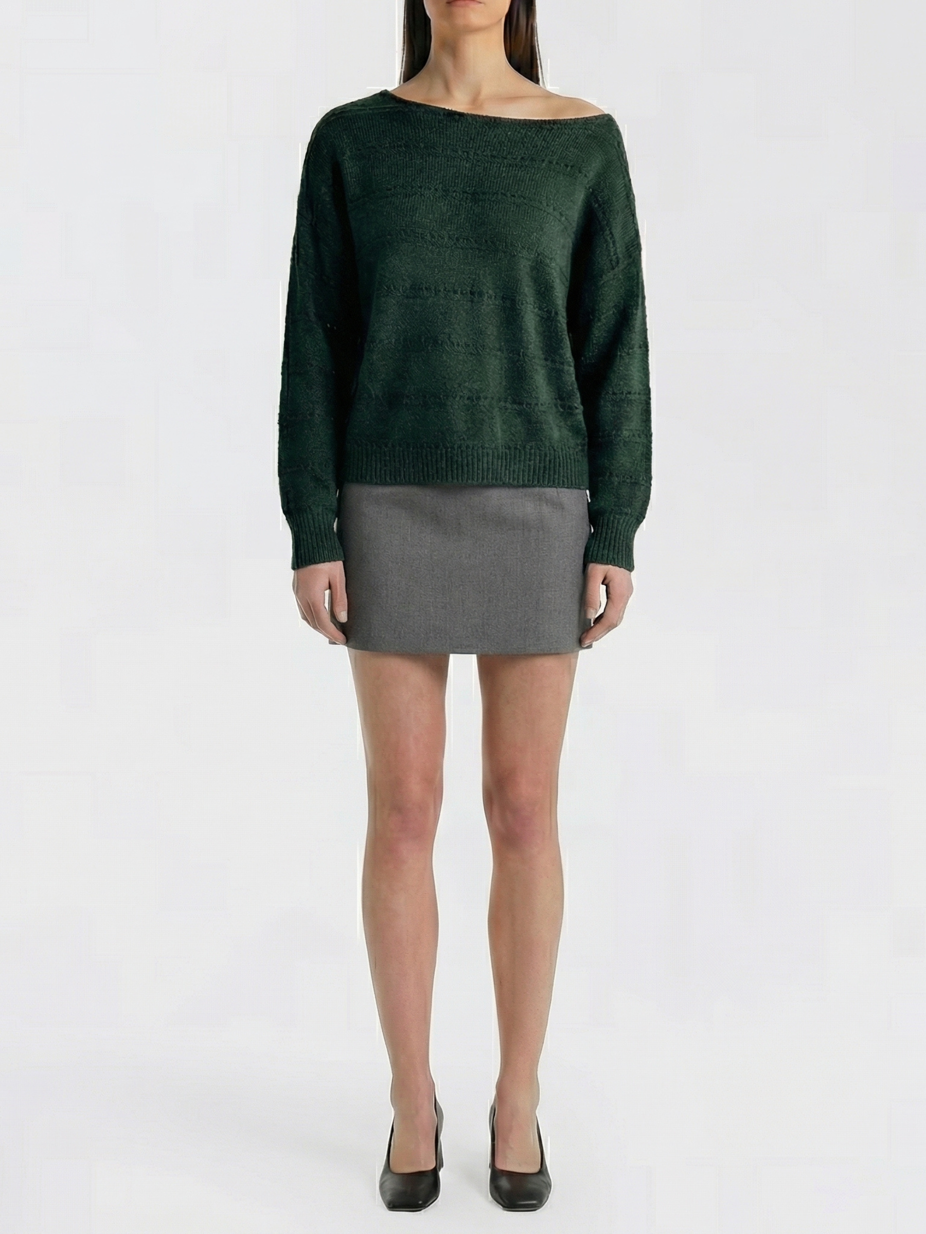 Asil™ Sweater Bardot Verde Bosque
