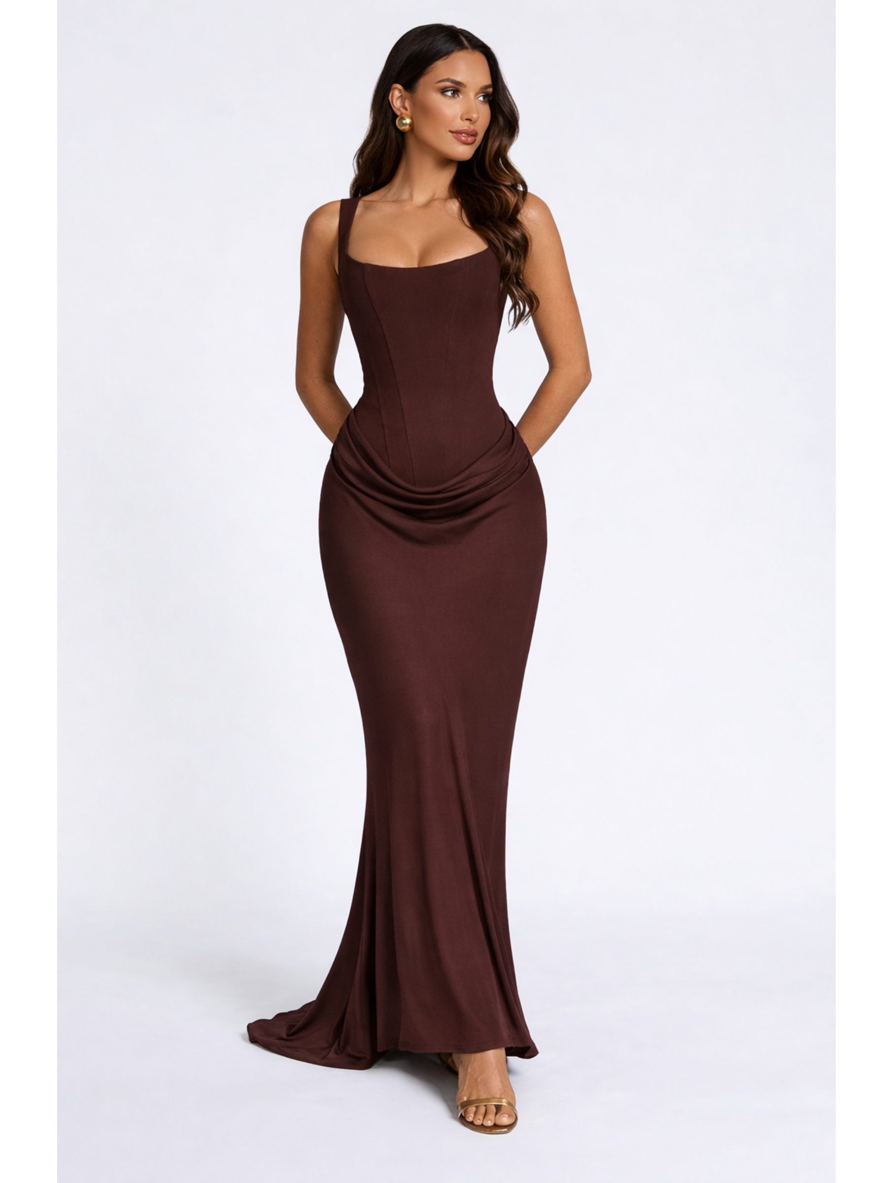 LEONOR™ | Vestido maxi de escote cuadrado