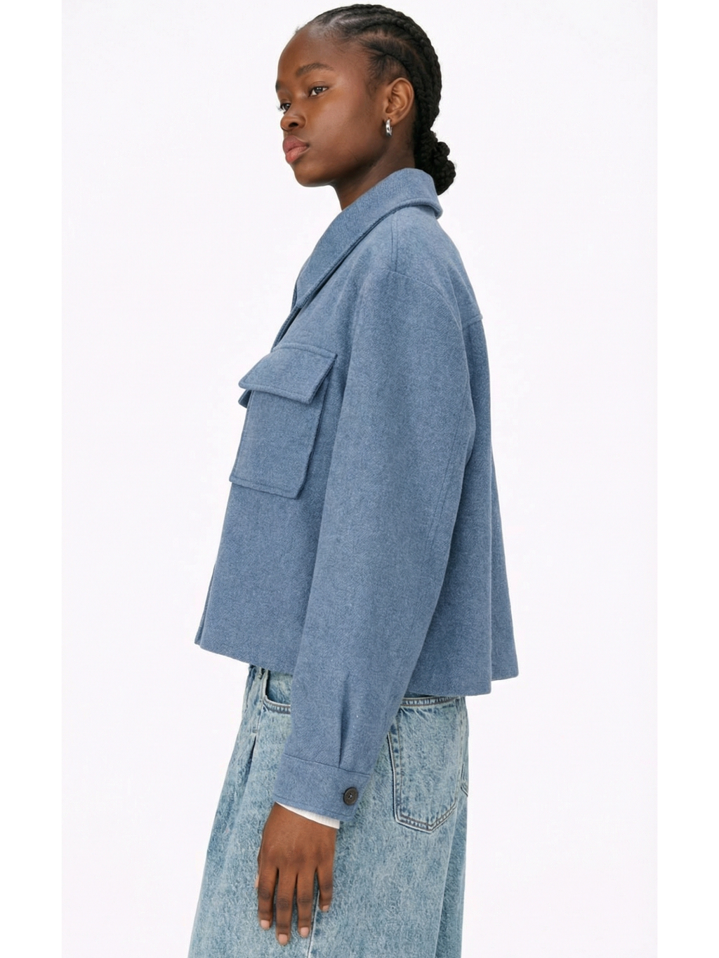 Sofia™ Chaqueta boxy de lana azul denim Novembre