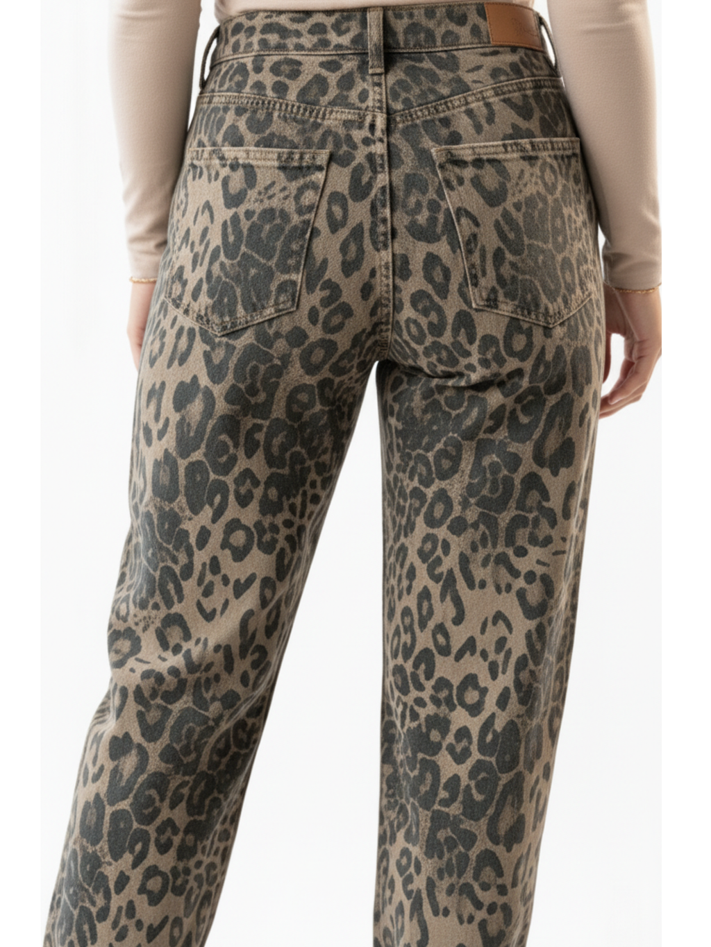 DANIELA™ | Jeans Balloon Stretch Leopardo Taupe